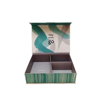 Customized 150g Copper Paper Luxury Magnetic Rigid Paper Box with Division